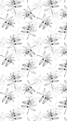 Roller blind for large window Gray sketched leaves