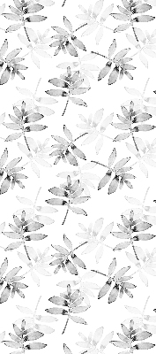 Roller blind for large window gray sketched leaves pattern