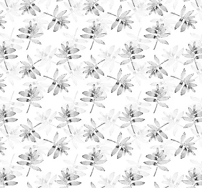 Roller blind for large window gray sketched leaves pattern