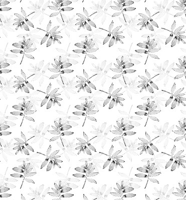Roller blind for large window Gray sketched leaves