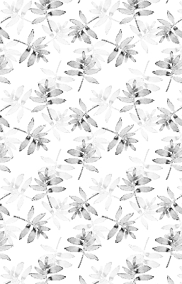 Roller blind for large window Gray sketched leaves