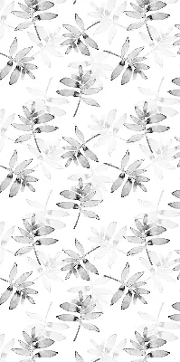 Roller blind for large window gray sketched leaves pattern