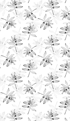 Roller blind for large window Gray sketched leaves