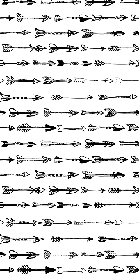 Fabric roller blind with sketch of arrows pattern