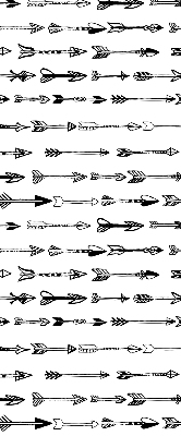 Fabric roller blind with sketch of arrows pattern
