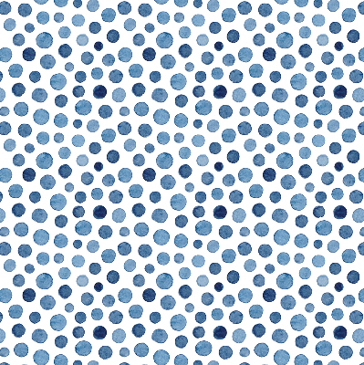 Modern roller blind with blue dots pattern