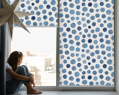 Modern roller blind with blue dots pattern