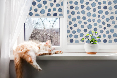 Modern roller blind Blue dots
