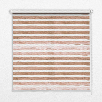 Fabric roller blind Brown painted stripes