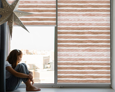 Fabric roller blind Brown painted stripes
