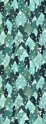 Roller blind for large window Forest and falling snow