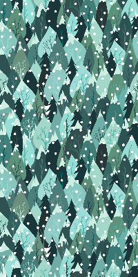 Roller blind for large window Forest and falling snow