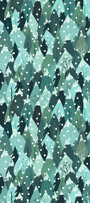 Roller blind for large window Forest and falling snow