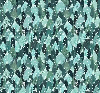 Roller blind for large window Forest and falling snow