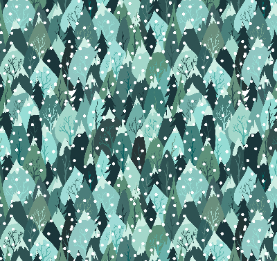 Roller blind for large window Forest and falling snow
