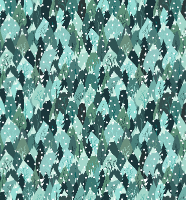 Roller blind for large window Forest and falling snow