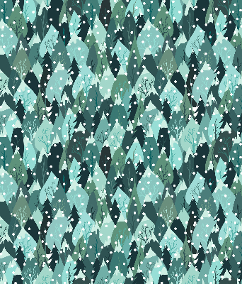 Roller blind for large window Forest and falling snow