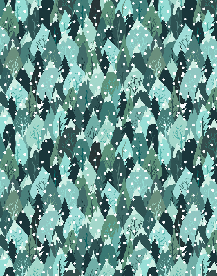 Roller blind for large window Forest and falling snow