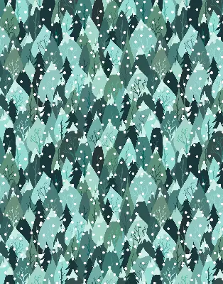 Roller blind for large window with forest and falling snow print