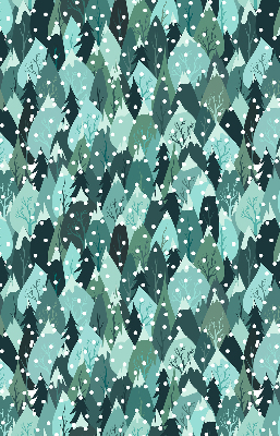 Roller blind for large window Forest and falling snow