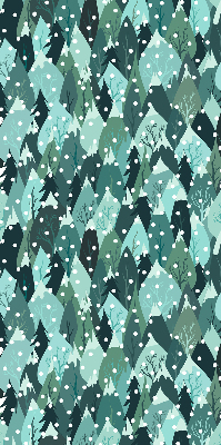 Roller blind for large window Forest and falling snow