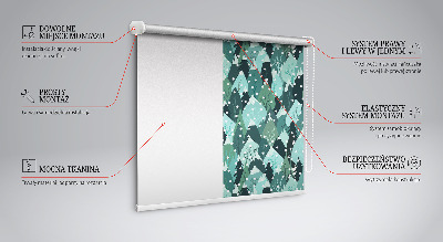 Roller blind for large window Forest and falling snow