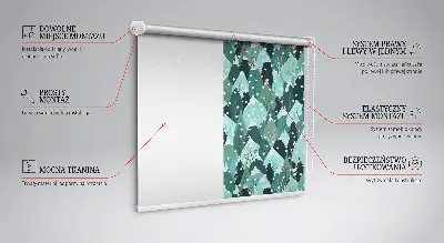 Roller blind for large window with forest and falling snow print