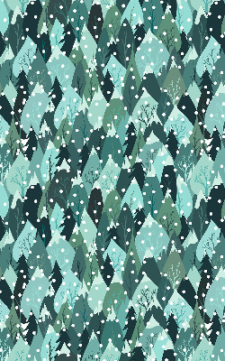 Roller blind for large window Forest and falling snow