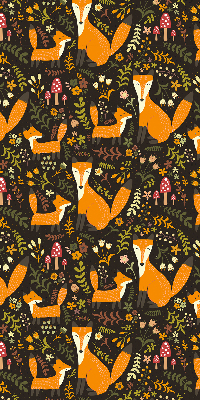 Fabric roller blind Foxes and plants