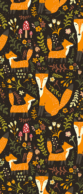 Fabric roller blind Foxes and plants