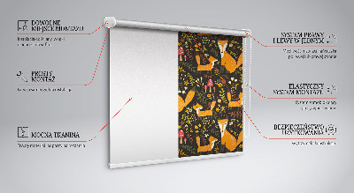 Fabric roller blind Foxes and plants