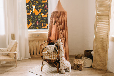 Fabric roller blind Foxes and plants