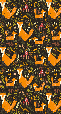 Fabric roller blind Foxes and plants