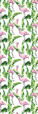 Roller blind for large window Flamingos by the leaves
