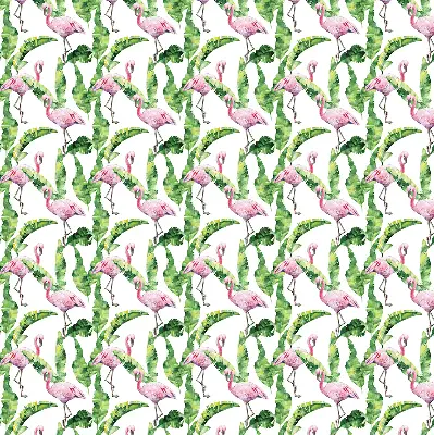 Roller blind for large window Flamingos by the leaves design