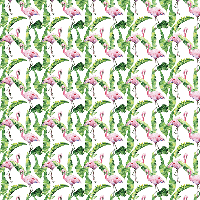 Roller blind for large window Flamingos by the leaves