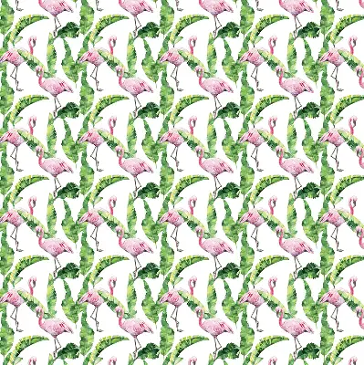 Roller blind for large window Flamingos by the leaves design