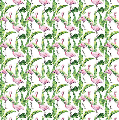 Roller blind for large window Flamingos by the leaves