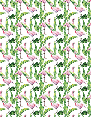 Roller blind for large window Flamingos by the leaves