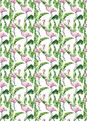 Roller blind for large window Flamingos by the leaves design