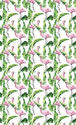 Roller blind for large window Flamingos by the leaves design