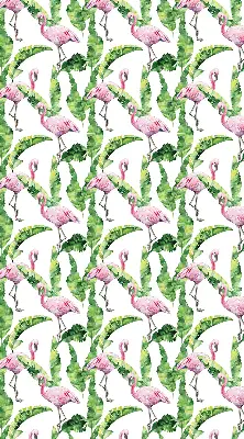 Roller blind for large window Flamingos by the leaves design