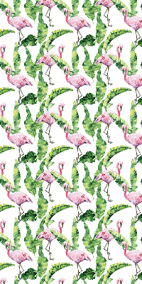 Roller blind for large window Flamingos by the leaves