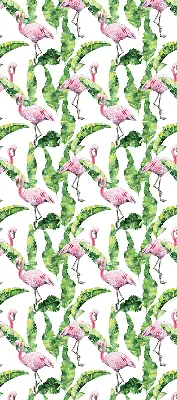 Roller blind for large window Flamingos by the leaves design