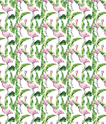 Roller blind for large window Flamingos by the leaves
