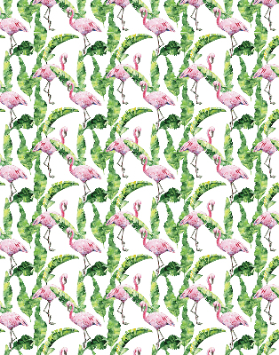 Roller blind for large window Flamingos by the leaves