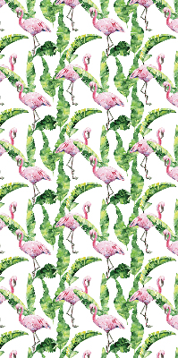 Roller blind for large window Flamingos by the leaves