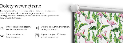 Roller blind for large window Flamingos by the leaves