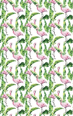 Roller blind for large window Flamingos by the leaves design