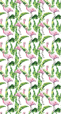 Roller blind for large window Flamingos by the leaves